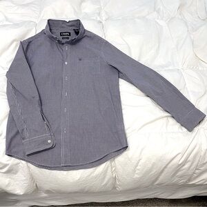 NWOT Chaps Mens Medium Button Down Purple Checkered Long Sleeve Shirt
